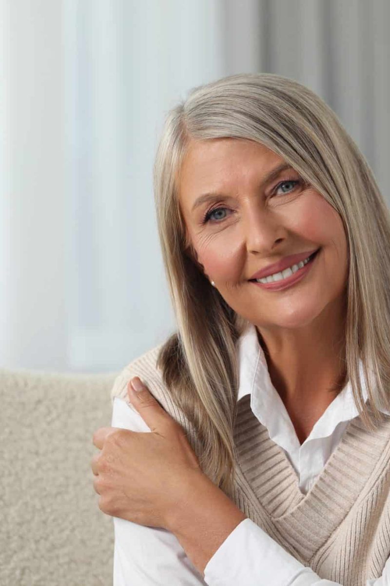 Portrait,Of,Beautiful,Middle,Aged,Woman,At,Home